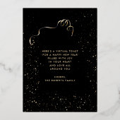 Cheers to the New Year Champagne Glasses Folie Feestdagenkaart (Achterkant)