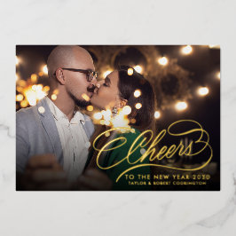 Cheers to the New Year | Elegant Photo  Folie Feestdagenkaart