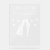 Cheers to the Newlyweds Custom Wedding Acryl Bord (Voorkant)