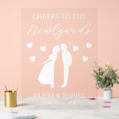 Cheers to the Newlyweds Custom Wedding Acryl Bord (Huwelijk)