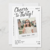 Cheers to Thirty 30 Retro Photo Birthday  Kaart (Voorkant)