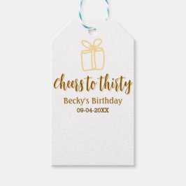 Cheers to thirty yellow brown birthday pastel gift cadeaulabel