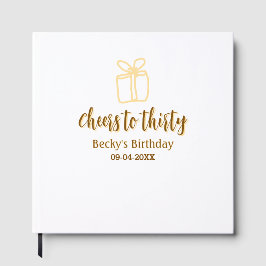 Cheers to thirty yellow brown birthday pastel gift gastenboek