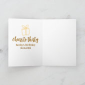 Cheers to thirty yellow brown birthday pastel gift kaart (Binnen)