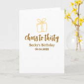 Cheers to thirty yellow brown birthday pastel gift kaart (Gele Bloem)