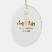 Cheers to thirty yellow brown birthday pastel gift keramisch ornament (Rechts)