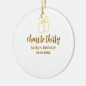 Cheers to thirty yellow brown birthday pastel gift keramisch ornament (Links)