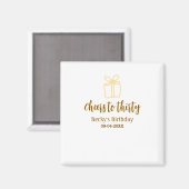 Cheers to thirty yellow brown birthday pastel gift magneet (Voorkant / Achterkant)