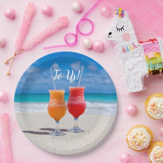 Cheers to US Beach Drinken Papieren Bordje (Feest)