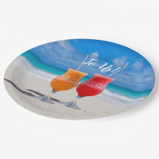Cheers to US Beach Drinken Papieren Bordje (Gekanteld)