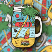 Cheers to Weekends Funny Camping | Afgesneden Stic Sticker