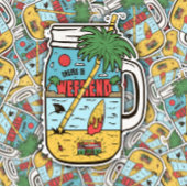 Cheers to Weekends Funny Camping | Afgesneden Stic Sticker