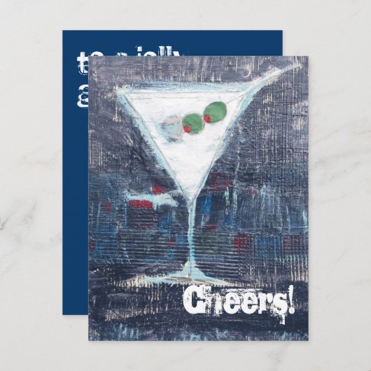 Cheers Toast Party-uitnodiging Kaart (Voorkant / Achterkant)