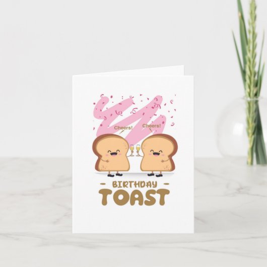Cheers! Toast Puns Verjaardag Kaart (Voorkant)