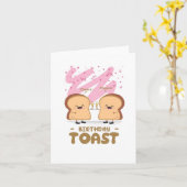 Cheers! Toast Puns Verjaardag Kaart (Gele Bloem)