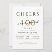 Cheers tot 100 jaar elegante moderne schoolverjaar kaart (Voorkant)