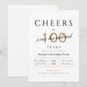 Cheers tot 100 jaar elegante moderne schoolverjaar kaart (Voorkant / Achterkant)
