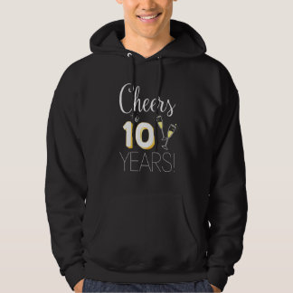 Cheers tot 10 jaar gehuwde paarse champagne-oud hoodie
