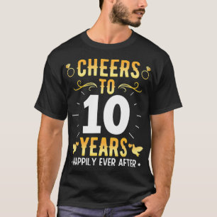 Cheers tot 10 jaar gehuwde paren 10e huwelijk en t-shirt