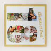 Cheers tot 18 jaar Nummer 18 Photo Collage Square Legpuzzel (Horizontaal)
