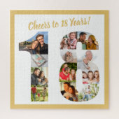 Cheers tot 18 jaar Nummer 18 Photo Collage Square Legpuzzel (Verticaal)