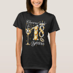 Cheers tot 18 jaar oud Happy 18th Birthday Queen D T-shirt<br><div class="desc">Cheers tot 18 jaar oude,  18e verjaardag koningin Drink wijn.</div>