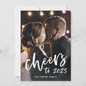 Cheers tot 2023 | Nieuw jaar Casual script Feestdagenkaart (Voorkant)