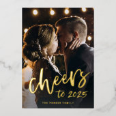 Cheers tot 2023 | Nieuw jaar Gold Folie Feestdagenkaart (Voorkant)