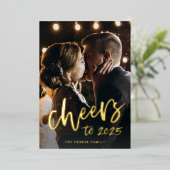 Cheers tot 2023 | Nieuw jaar Gold Folie Feestdagenkaart (Staand Voorkant)