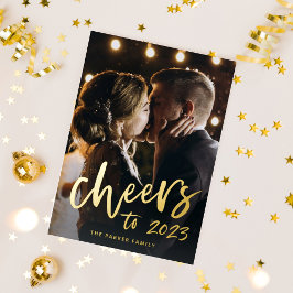 Cheers tot 2023 | Nieuw jaar Gold Folie Feestdagenkaart