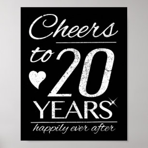 Cheers tot 20 jaar gehuwde paren 20e huwelijk en poster