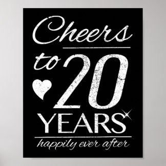 Cheers tot 20 jaar gehuwde paren 20e huwelijk en poster
