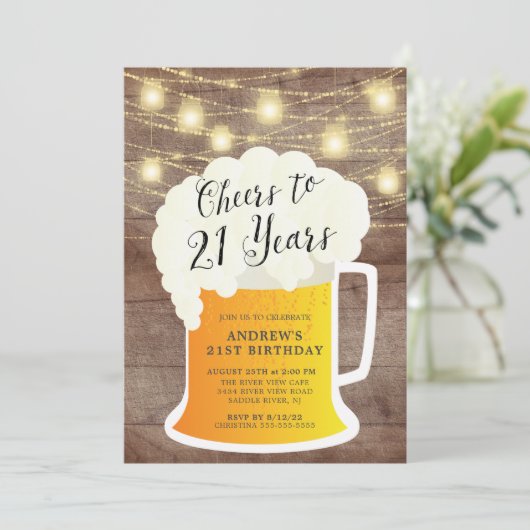 Cheers tot 21 jaar 21e uitnodiging op zaterdag (Staand voorkant)