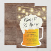Cheers tot 21 jaar 21e uitnodiging op zaterdag (Voorkant / Achterkant)