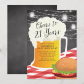Cheers tot 21 jaar 21ST uitnodiging op zaterdag (Voorkant / Achterkant)