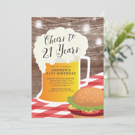 Cheers tot 21 jaar 21ST uitnodiging op zaterdag (Staand voorkant)