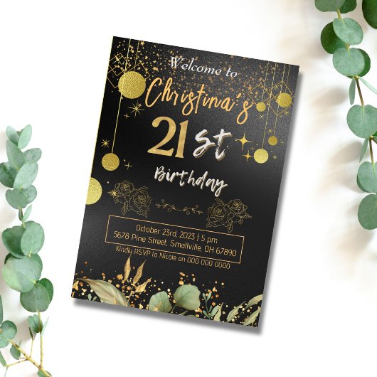 Cheers tot 21 jaar! Elegant verjaardag van zwart e Kaart