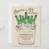 Cheers tot 21 jaar uitnodiging op zaterdag (Voorkant)