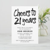 Cheers tot 21 jaar zwart en wit 21 jaar geboorteda kaart (Staand voorkant)