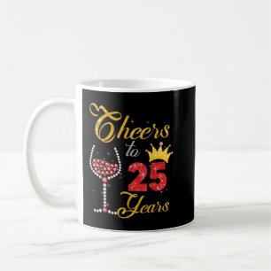 Cheers tot 25 jaar 1997 25th Birthday Wine Diamond Koffiemok
