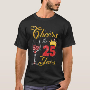 Cheers tot 25 jaar 1997 25th Birthday Wine Diamond T-shirt