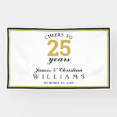 Cheers tot 25 jaar bruiloft Jubileum Gold Spandoek (Horizontaal)