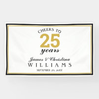 Cheers tot 25 jaar bruiloft Jubileum Gold