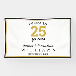 Cheers tot 25 jaar bruiloft Jubileum Gold Spandoek