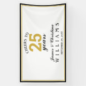 Cheers tot 25 jaar bruiloft Jubileum Gold Spandoek (Verticaal)