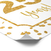 Cheers tot 25 jaar Gold Confetti Party Sign Poster (Hoek)
