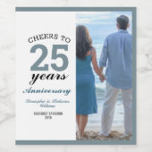 Cheers tot 25 jaar huwelijksfeest Jubileum Wijn Etiket (Enkel label)