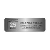 Cheers tot 25 jaar Silver Wedding Jubileum Etiket (Voorkant)