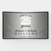 Cheers tot 25 jaar Silver Wedding Jubileum Spandoek (Horizontaal)
