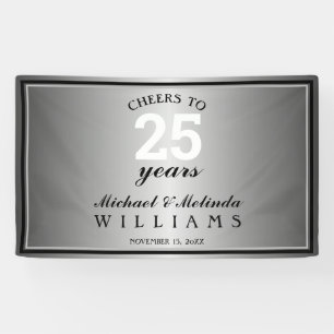 Cheers tot 25 jaar Silver Wedding Jubileum Spandoek